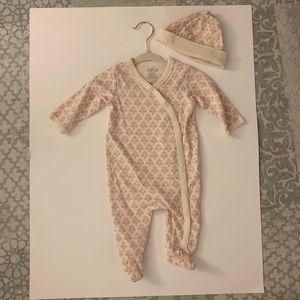 3-6 Mo RH Baby & Child Organic Cotton Footie & Hat